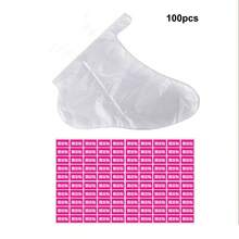 100/200pcs Disposable Transparent Foot Soak Bags, Suitable For Pedicure And Dry Skin Removal, Disposable Transparent Plastic Foot Covers, Unscented PE Moisturizing Foot Socks, Foot Care Tools, Moisturizing Foot Masks - Multicolor - View 10