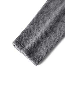 Camvyn Kaos Pria Lengan Panjang Kasual Musim Gugur/Dingin, Nyaman, Serbaguna, Potongan Slim Fit, Kerah Bulat Bergaris Klasik - Dark Grey - View 4
