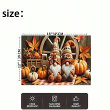 1/4/6pcs Autumn Series Carriage Elf Pumpkin Pattern Printed Placemats, Heat Resistant Table Mats For Home Kitchen/Table Protection, Kitchen Dining Table Party Decor - Multicolor - View 6