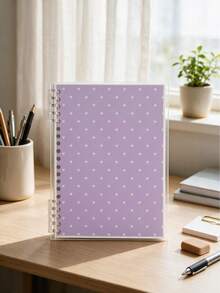 A 120-Page Heart-Shaped Simple Snap Notebook With Dotted Patterns, A5 Size With Horizontal Lines, Water-Resistant, Pages Can Be Detached. A Portable Notebook For Students. (Snap Fasteners Need To Be Installed By Yourself) - A5 - View 7