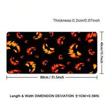 1pc Halloween Design Desk Mat Pumpkin Expression Mouse Pad XXL Large Extended Gaming Mousepad Man Women Office Decor Desk Pad, Big Laptop Computer Keyboard And Mouse Mat With Stitched Edges - View 7