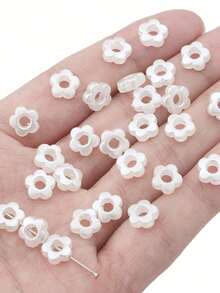 200pcs Beadia 1pack Flower Design DIY Acrylic Beads Valentines - Beige - View 1