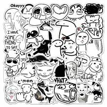 50Pcs Funny Black And White Meme Stickers Aesthetics Scrapbook Stickers Pack Comic Style Humor Work Stickers Vinly Waterproof Stickers For Water Bottle,Computer,Laptop,Phone,Luggage,Notebook,Fridge - Multicolor - View 8