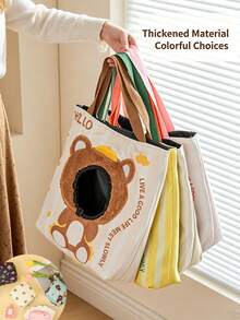 1pc Cute Breathable Pet Shoulder Bag, Pets Can Freely Peek Out. Spacious Interior, Secure Buckle Design, Perfect For Outdoor Walks And Short Trips, Multiple Cute Cartoon Styles Available. - Multicolor - View 10