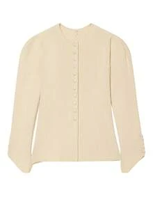 Knit Cardigan For Women Beige Sweaters Female Button Up Knitted Going Out Tops Fall Puff Long Sleeve Outfit Woman Causal Knitting Sweater - Beige - View 4