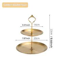 1pc Stainless Steel Multi-Layer Household Storage Tray, Nordic Style Dessert Stand, Afternoon Tea Snack Plate, Luxury Party Decoration - Multicolor - View 11