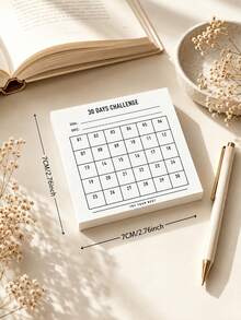 50 Sheets Minimalist 30-Day Challenge Habit Tracker Notebook, Undated Grid Goal Tracking Log, Daily Task Checklist Memo Pad, Planner Scrapbook Inner Pages, Student Campus Office Goal Planning Stationery - 30-day Fitness Plan - View 7
