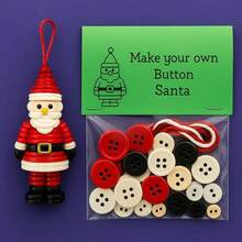 Button Christmas Tree Ornament Set, DIY Christmas Button Ornament Making Kit, Button Snowman Craft Set, Includes Christmas Snowman/Santa Claus/Angel, Christmas Tree Gift - Multicolor - View 2