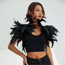 Halloween European & American Feather Shawl Scarf, Gothic Style Makeup Stage Runway Costume Accessory Wrist - A - View 2