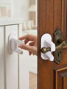 2/1pc Door Safety Lock Anti-Theft Anti-Opening Easy Installation Suitable For Home Security Prevent Pets And Children From Opening Doors Essential Home Protection Tool - One Size Fits All - View 11