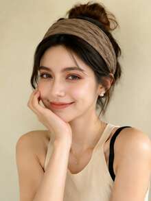 1pc Women's Solid Color Wide Headband, Multiple Colors Available, Suitable For Commuting, Travel And Daily Face Washing - Multicolor - View 6