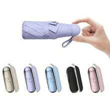 Thickened And Reinforced Five-Fold Umbrella, Windproof, Rainproof, Ultra-Light Mini Capsule Pocket Umbrella - A - View 10