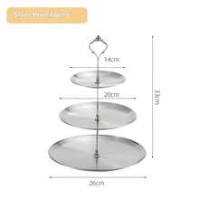 1pc Stainless Steel Multi-Layer Household Storage Tray, Nordic Style Dessert Stand, Afternoon Tea Snack Plate, Luxury Party Decoration - Multicolor - View 13