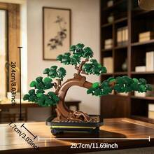 Potted Building Block Bonsai Tree Set, Artificial Flower Plant Series, DIY Building Block Home Desktop Decor Ornament, Creative Adult Gift, 500+ Pieces - Multicolor - View 8