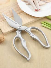 Thick Handle Large Mouth Kitchen Scissors, Chicken Bone Shears, Stainless Steel Fish Scale Scraper, Multi-Function 3-In-1 Scissors, Can Open Nuts, Open Bottles And Scrape Fish Scales, Practical Kitchen Scissors - Multicolor - View 2