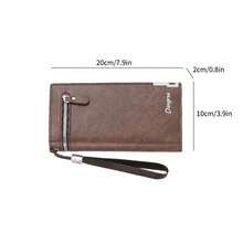 1 buah Dompet Genggam Pria Vintage Baru dengan Tali Pergelangan Tangan yang Dapat Dilepas, Tas Ponsel Multifungsi Kulit PU dengan Banyak Slot Kartu, Dompet Bisnis dengan Resleting, Dompet Panjang Kapasitas Besar, Hadiah Sempurna untuk Teman dan Orang Tua - Kopi - View 3