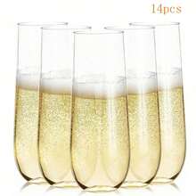香檳杯 2/5/8/10入 266ml 透明 PET 派對杯，適用於水、果汁、調酒、葡萄酒與甜點，適合餐飲活動、大型場地、餐廳、婚禮、生日派對、節日與聖誕節 - 查看 18