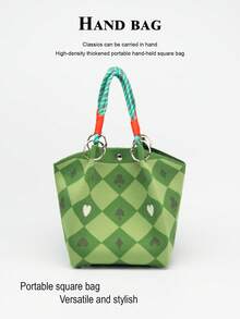 Cute Cartoon Multi-Color Knot Bucket Bag, Handheld Tote Bag, Elegant Travel Multi-Function Handbag - Multicolor - View 10