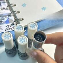 1pc Christmas Snowflake Stamp - Diary Stamp, Scrapbooking, Embossing, Scrapbook Stamp, Creative Seasonal Stamp, Suitable For Handicrafts, Teacher Encouragement Stamp, Suitable For Diary, Envelope, Note Stamp, Plastic Material - Snowflake Stamp - View 6