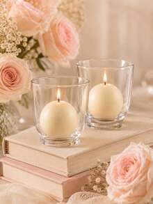 Multi-Size Ivory White Cylinder And Ball Decorative Candles, Suitable For Weddings, Dining Tables, Home Decor, Parties And Holiday Table Settings - Ivory White - View 10
