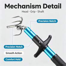 1pc Painless Fish Hook Remover Tool, Fishing Gear Fast Hook Removal, Large Fish Hook Extractor, Aluminum Alloy Portable T-Shaped Hook Remover, Portable T-Shaped Deep Throat Hook Extractor - Blue - View 6