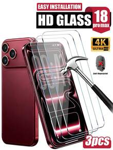 3 Packs [2026 New] 9H Tempered Glass Screen Protector Compatible With Iphone 18 Pro Max/18 Pro/17 Pro Max/17 Pro/16 Pro Max/16 Pro/16 Plus/15 Pro Max/15 Pro/15 Plus/14 Pro Max/14 Pro/14 Plus/13/12/11, 6.9 Inch HD Clear, Full Coverage, Scratch-Resistant, Fingerprint-Resistant, Easy Install - Clear - View 1