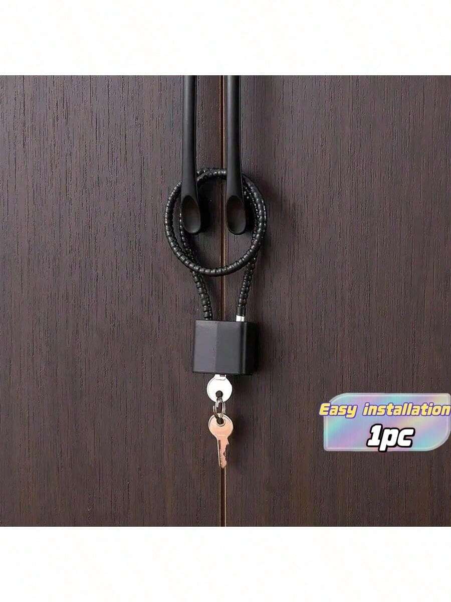 1 ổ khóa móc cáp thép mềm tay cầm dài cho xe điện, phù hợp cho ký túc xá, kho hàng, cổng sắt, phòng gym, tủ lưu trữ, hành lý, hộp dụng cụ, ngăn kéo chống trộm, phụ kiện khóa chống rỉ chống nước - Nhiều màu - Xem 1