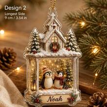 1pc Customized Penguin Acrylic Pendant, Personalized Winter Souvenir, Flat Printed Realistic Snowflake Ball Decoration, Holiday Home Window Decor, 2026 Christmas Tree Ornament, Christmas Gift - Multicolor - View 11