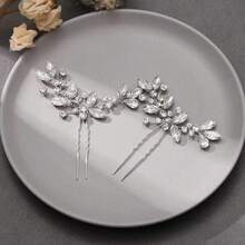 2Pcs Shiny Elegant Party Iron Hair Sticks Bridal Wedding Hair Accessories All Seasons - Color - View 5