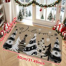 1/2/3pcs Christmas Theme Kitchen Rugs, Flannel Kitchen Rugs With Christmas Tree & Snowflake Pattern, Soft Comfortable Absorbent Non-Slip Machine Washable With Anti-Slip Backing, Multi-Functional Home Floor Mat For Entryway, Living Room, Bedroom, Kitchen, Dining Room, Bathroom, Laundry Room, Patio, Hallway, Holiday Decor Christmas Arrangement - Multicolor - View 12