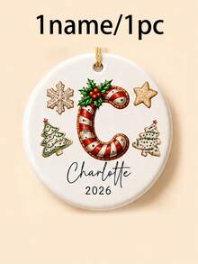 Custom Large Christmas Initial Hanging Decor, Holiday Cookie Letter Wall Hanging Decoration, Personalized Name Tree Pendant, Suitable For Holiday Home Decor, Custom 2026 Gift For Family And Friends, Customizable A-Z Christmas Decoration, Room Decor, Commemorative Gift, Family Gift - Style C - View 12