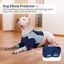 Dog Recovery Suit (Front Leg, Shoulder, Chest Wound Protection Top) | Anti-Lick Sleeve, Long Sleeve Dog Shirt, Elizabeth Collar Alternative, Surgical Wound/Hot Spot/Joint Injury Protective Clothing - Blue - View 6
