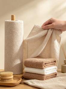 20pcs/Roll Microfiber Dish Cloths Multi-Purpose Tableware Cleaning Towels Double-Sided Cleaning Rags Kitchen Supplies - Multicolor - View 2