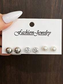 NAIZHU 9 Pairs Fashion Silver-Tone Butterfly Water Drop Earrings Set Suitable For Daily Wear, Dating And Party - Silver - View 3