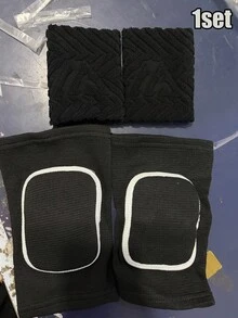 1pc/1pair Soft Breathable Knee Pads/1 Set Knee Pads And Wrist Guards Combination, Knee Protection Sleeve, Fitness Accessory, Knee Support, Sports Knee Pads, Gym Knee Pads - Black - View 14