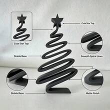 1Pc Minimalist 3D‑Printed Christmas Tree Ornament, Simple Sleek Festive Tabletop Decor, Elegant Centerpiece For Dining Table, Cabinet & Living Room Display, Versatile Neutral‑Style Holiday Accent For All Indoor Home Scenes - Multicolor - View 9