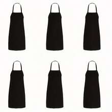 1/3/5/10pcs Women's Polyester Apron, Simple Black With Pockets, Thickened Waist, Fashionable Home Kitchen Workwear, Kitchen Supplies - Multicolor - View 2