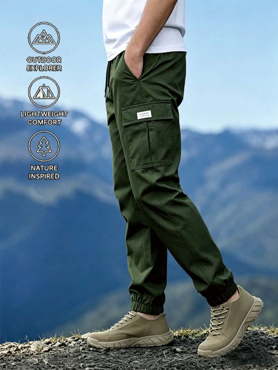 Men's Outdoor Sports Spring Autumn Thin Casual Fashion Brand Cargo Long Pants - Army Green - View 1