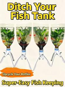 Mineral Water Bottle Holder Fish Tank Triangular Stand Inverted Water Bottle Water Exchange DIY Fish Tank Water Circulation Fish Keeping Tool - Aquarium Stand - View 6