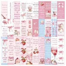 30pcs Pink-Themed Bookmarks For Reading, Page Markers, And Book Decorations-Creative Gifts Perfect For Winter And The New Year - View 10