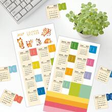 2張2027年日曆貼紙，月計畫貼紙，適用於手帳、剪貼簿和日記，2027-2028月曆黏性索引分隔標籤，筆記本索引貼紙 - B - 查看 3