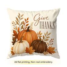 4pcs/1pc Autumn Deep Brown Pumpkin Theme Decorative Pattern Pillow Case Without Insert, Single-Sided Printed Pillow Case, Suitable For Living Room Bedroom Home Decor, All Season Pillow Case - Multicolor - View 14