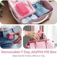 Portable Weekly Pill Manager, 14 Compartment Medicine Box, Morning And Evening Detachable Packaging Medicine Box, Medication Storage Box, Pill Container, Flip Design, Suitable For Travel, Office, And Christmas Gifts - one-size - View 3