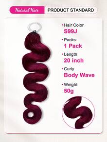 Body Wave Crochet Human Hair 16-24 Inch Burgundy Color For Boho Braids Invisible Miracle Knots Style - S99J - View 4