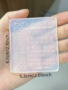 1pc Vintage Cartoon Cute Pet Bear Glasses Frame 3D Nail Art Silicone Mold - Clear - View 15