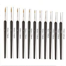 Set Kuas Liner Ujung Halus 11 Buah, Berbagai Ukuran Kuas Ujung Sangat Halus, Ujung Meruncing Tahan Patah, Cocok Untuk Garis Luar Detail, Menggambar Garis, dan Membuat Titik. Kompatibel Dengan Cat Air, Akrilik, dan Cat Minyak, Gagang Hitam Anti Selip Untuk Genggaman yang Nyaman - Set - View 2