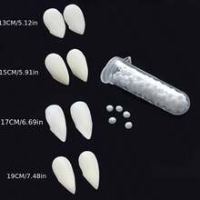 4 Pairs Cold White Vampire Fangs, Vampire Teeth, Zombie Fake Teeth Simulation Teeth Props, Halloween Vampire Fake Teeth, Zombie Teeth, Little Tiger Teeth Cosplay Halloween Makeup Props, Cosplay Photo Props, LARP Party Fun Items, Stage Performance Accessories, Need To Be Used With Dental Glue To Attach To Teeth - Multicolor - View 7