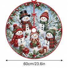 1件裝雪人圖案聖誕樹裙，優雅配色節日裝飾，5種尺寸，中性節日禮物，適用於居家與派對聖誕裝飾 - 雪人 - 查看 14