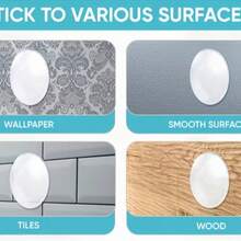 3pcs Transparent Self-Adhesive Door Bumpers, Shock Absorbing, Wall Protection, Noise Reduction, Easy Installation, Suitable For Home And Office Use, Reusable Plastic Fabric Design - A - View 7