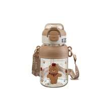 1pc Baby & Kids Straw Cup Dual Drinking Water Bottle, Portable With Strap, Cartoon Animal Pattern, PC Material, Summer Cup For Elementary Students - 570ml - View 9